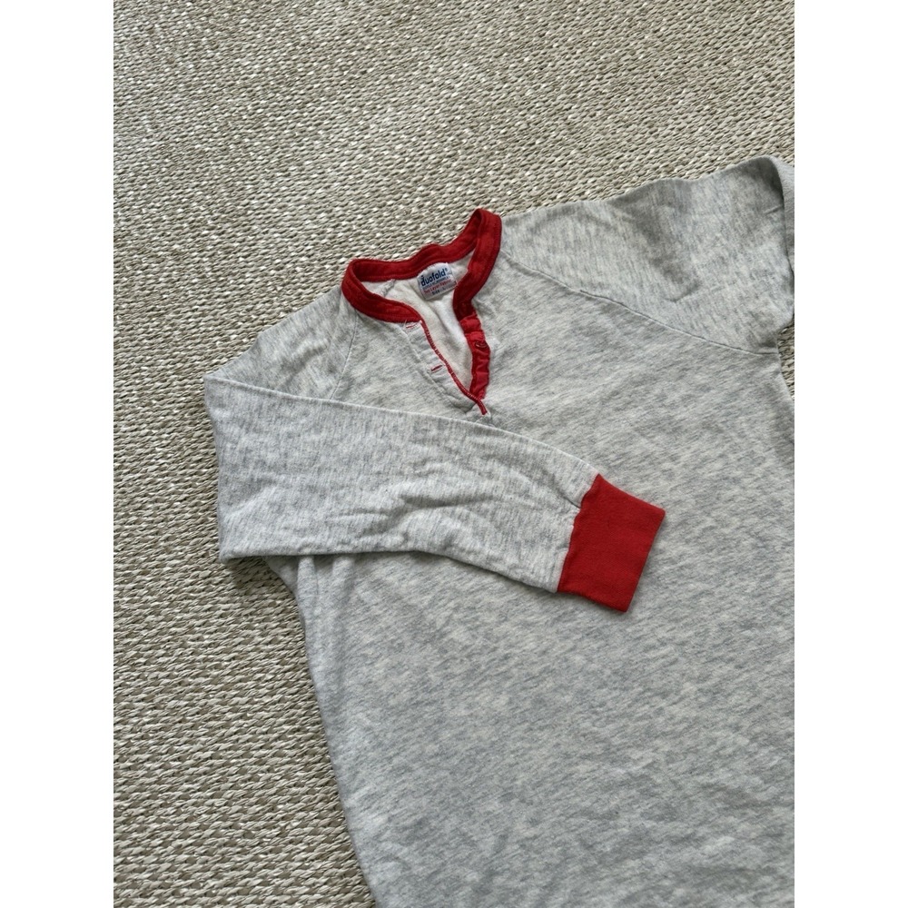 Vintage Men's Duofold Two Layered Wool Blend Henley Long Sleeve Grunge